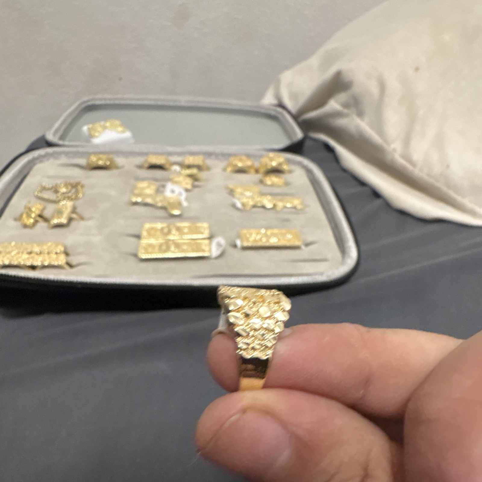 10k gold dipped nugget ring size 6
