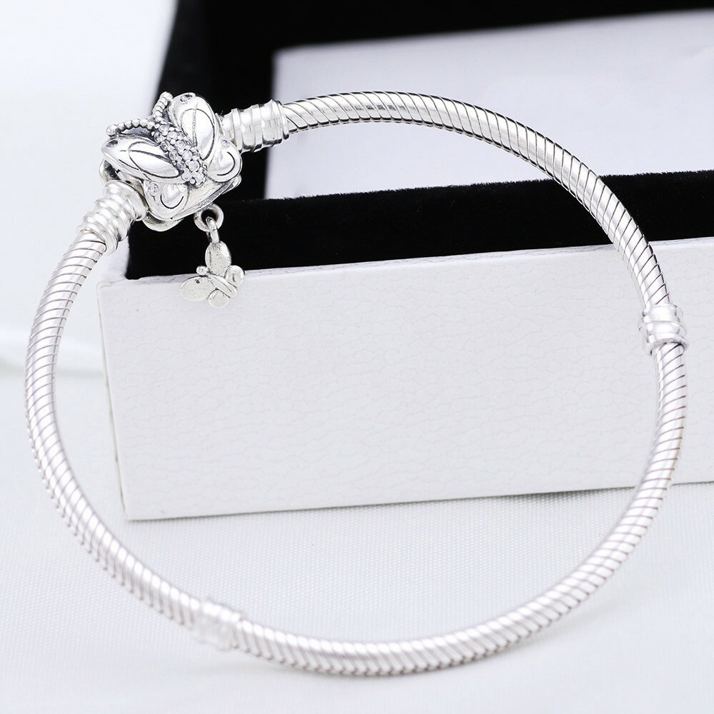 Butterfly Clip s925 Silver Bracelet Bangle Chain For European silver Charms Bead