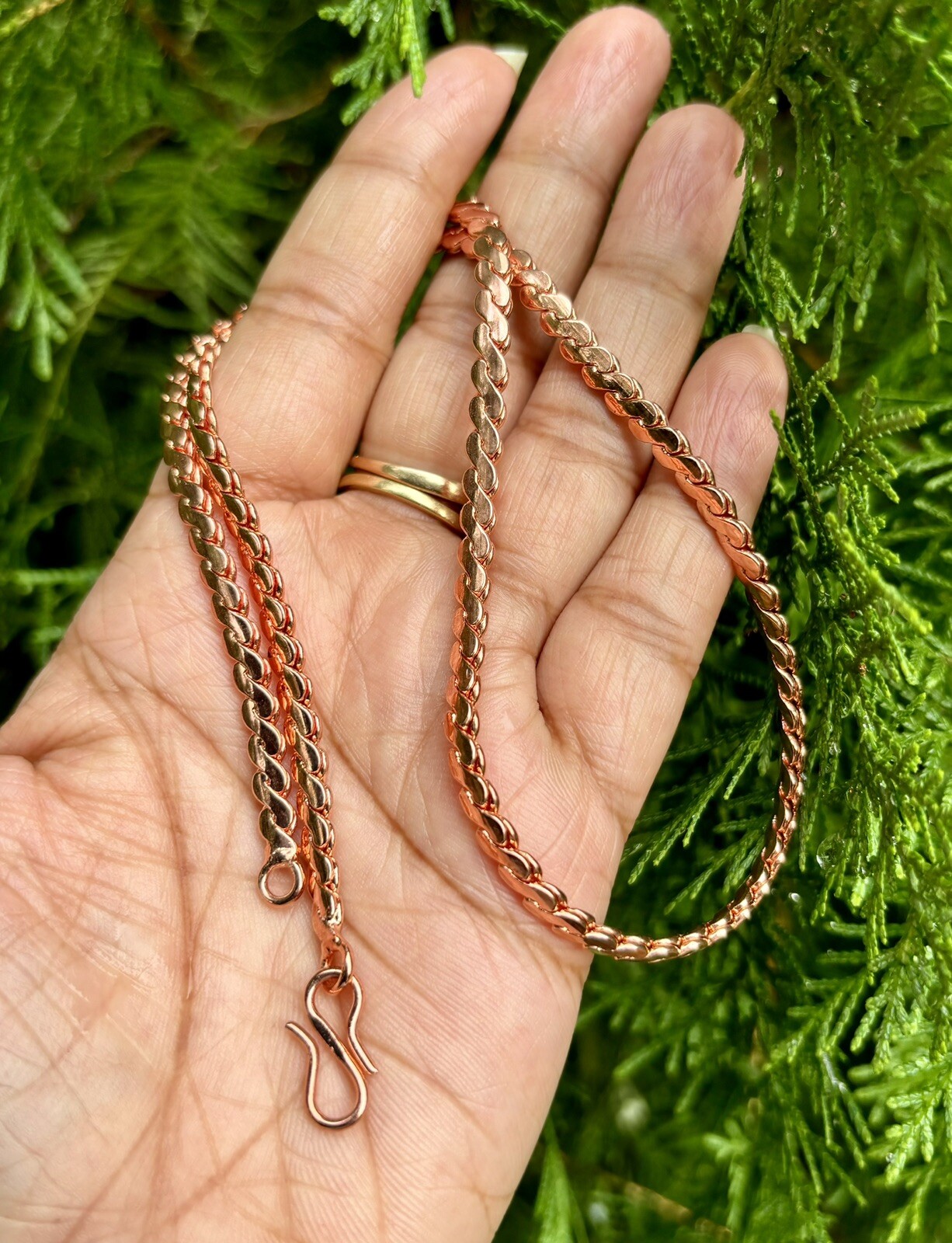 20 inch Pure Copper Serpentine Chain Necklace, Healing Copper Jewelry, Spiritual