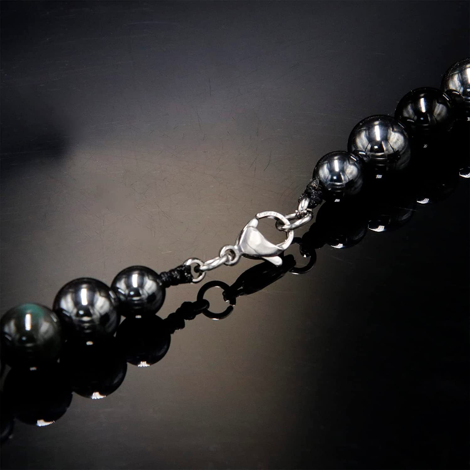 8MM Tiger Eye Set Men Triple Protection Necklace 24” Hematite Obsidian Bracelet