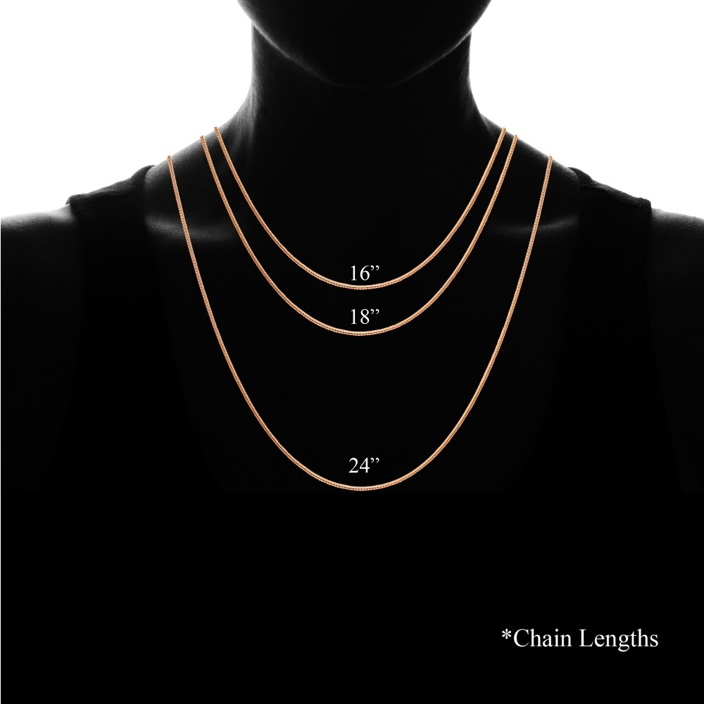 Rose Gold Flashed Sterling Silver Italian .75mm Snake Chain Necklace, 18 Inches