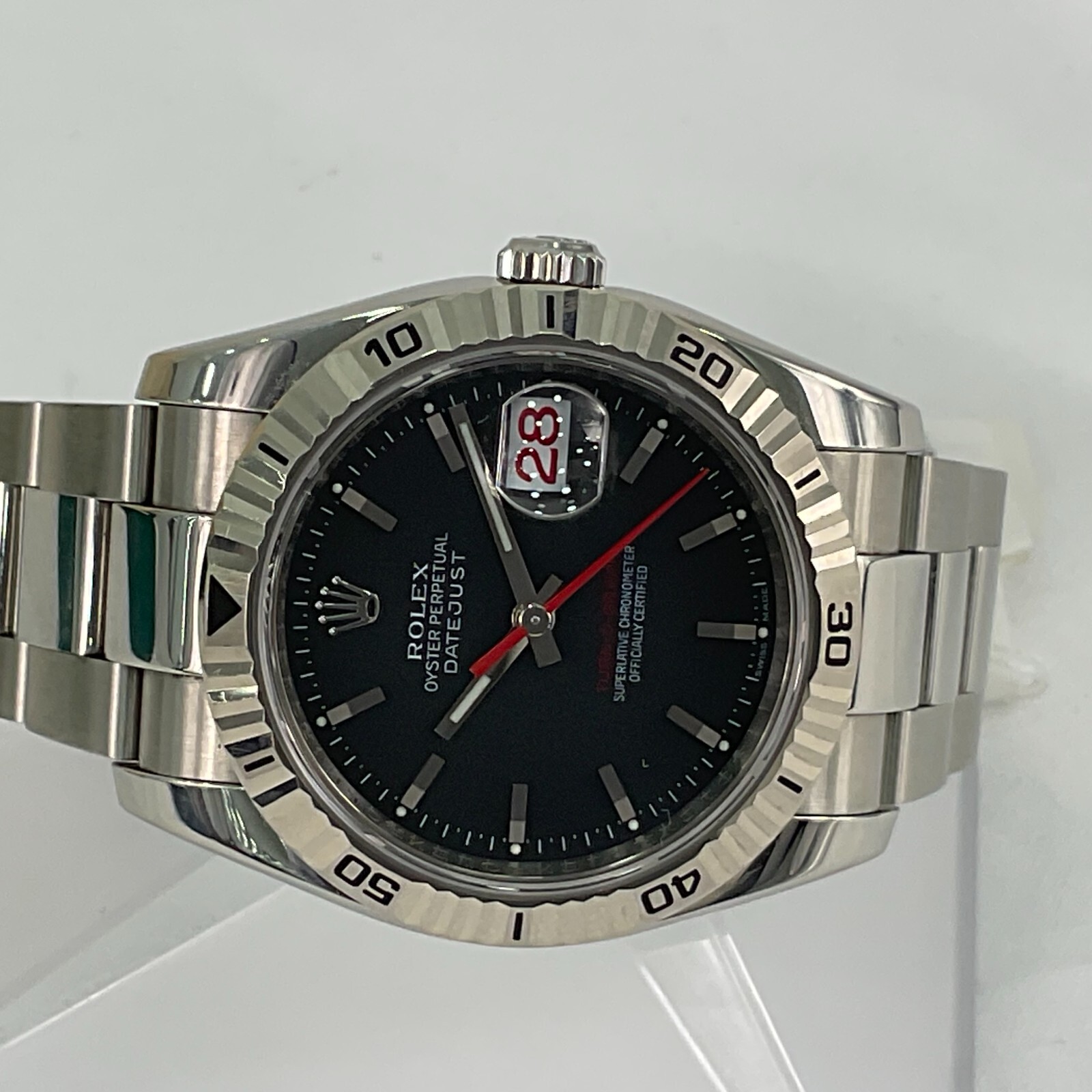 2003 Rolex Datejust TURN-O-GRAPH Black Dial Red Calendar Box One Year Warranty