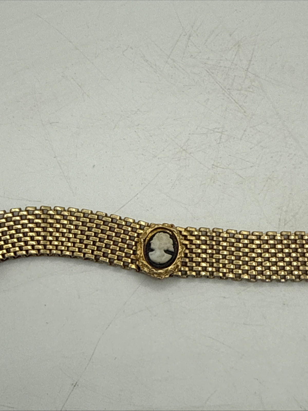 Vintage Victorian Mesh Charm Choker Necklace 16”