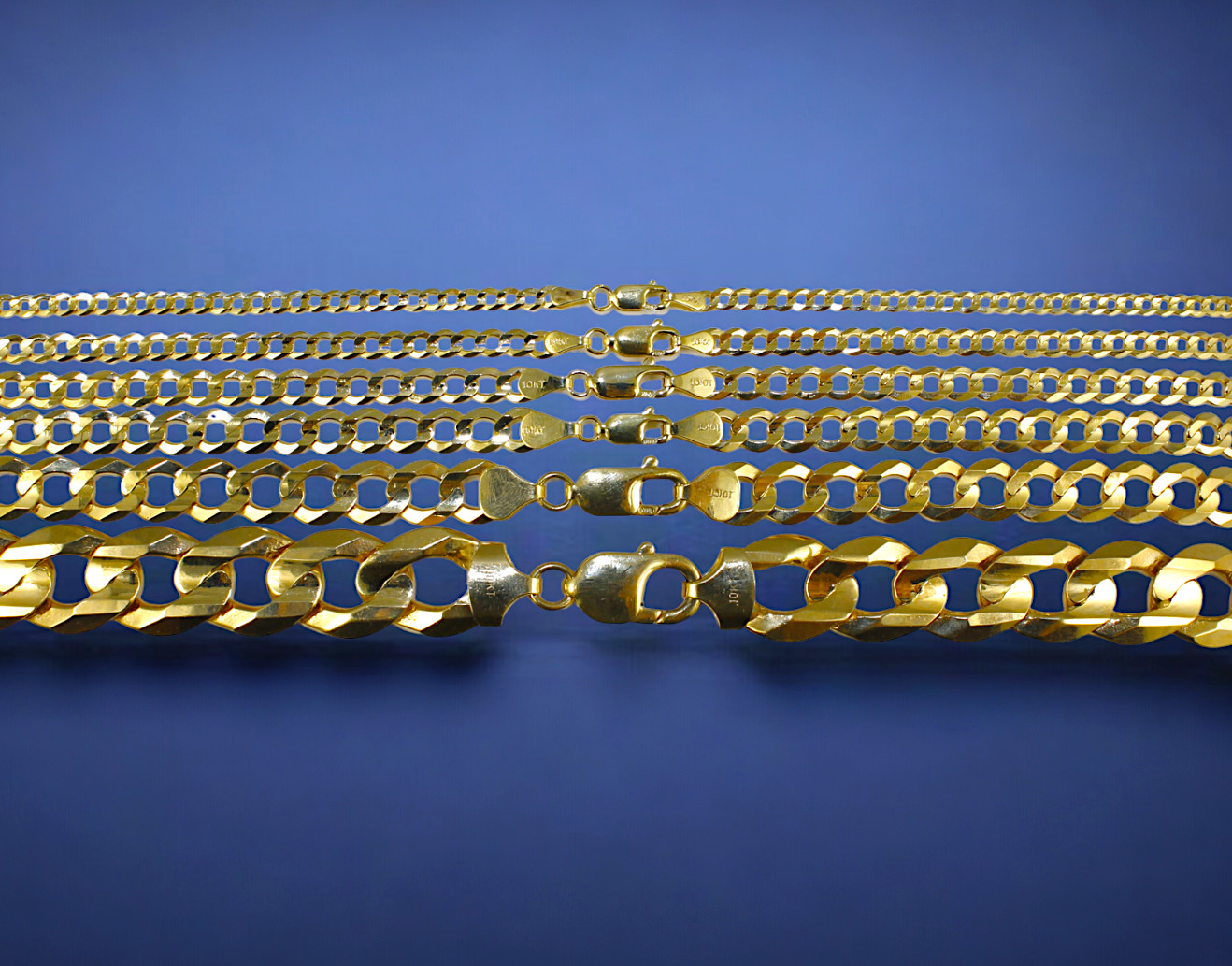 10K Yellow Gold 2.5mm-14mm Solid Curb Cuban Chain Link Bracelet All Sizes Real