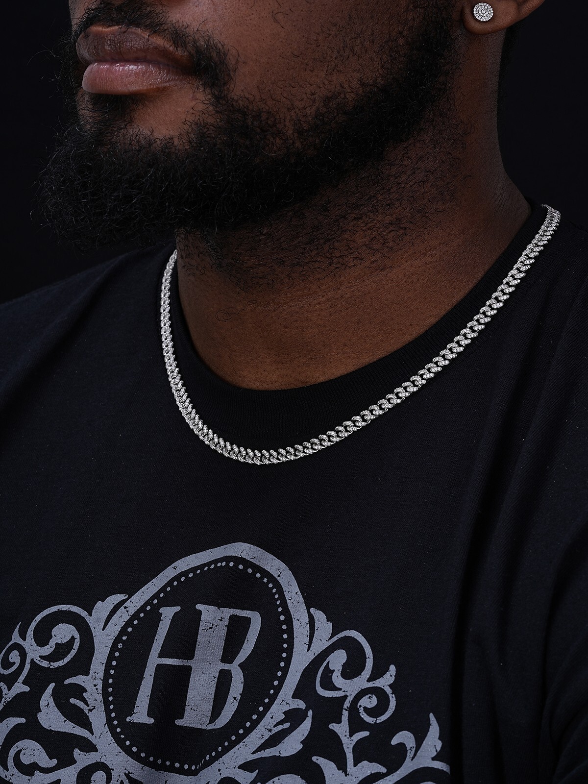 6mm Miami Cuban Iced Solid 925 Silver Chain Simulated Diamonds 16″ Choker – 30″