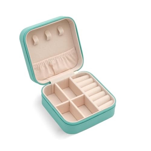 Mini Jewelry Travel Case, Small Portable Jewellry Organizer Box 1 pack – blue