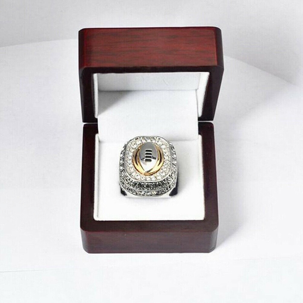 Single Hole Championship Ring Display Collection Case Wood Box Storage 2PACK US
