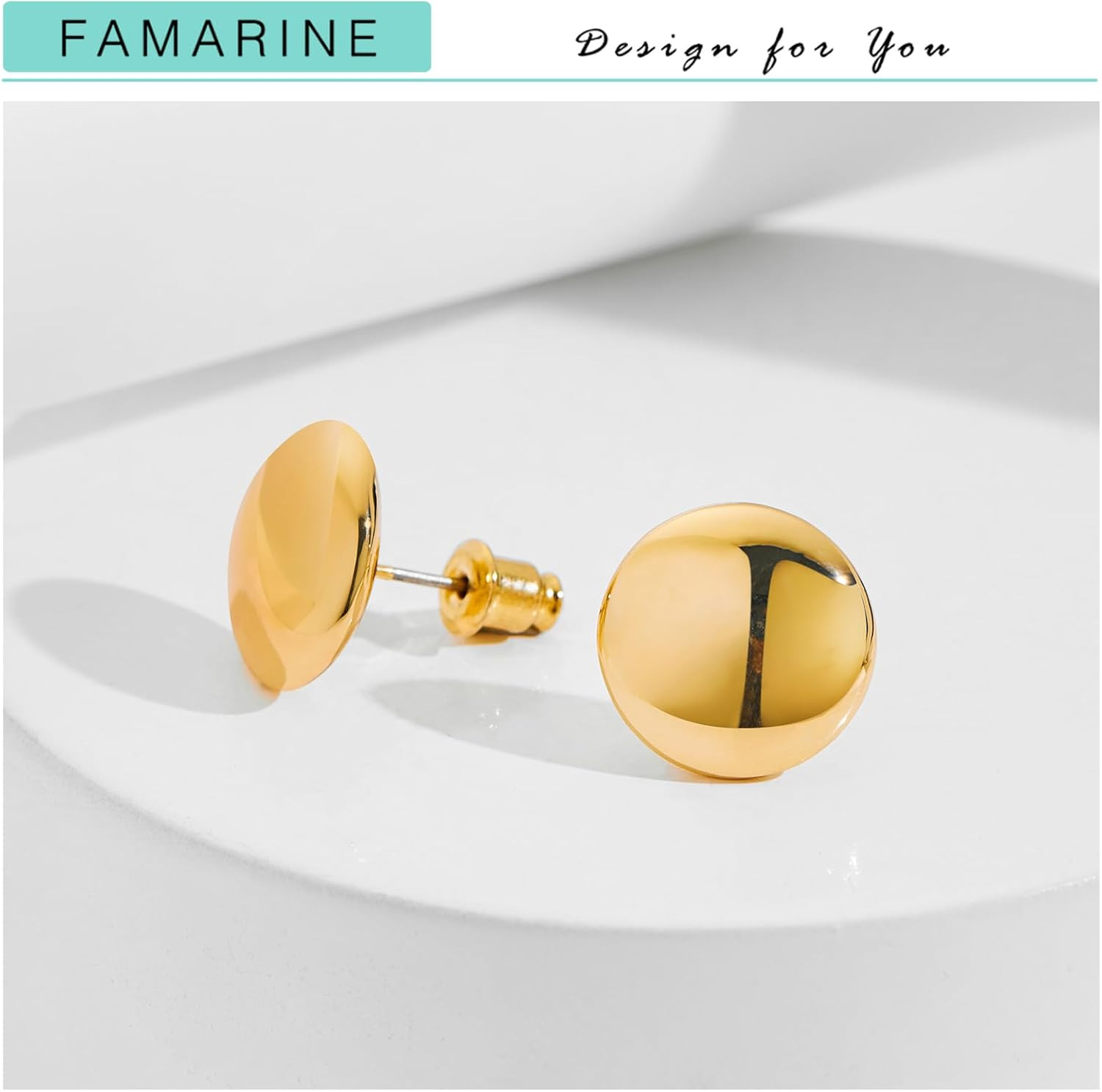 Dot Earrings Gold Silver Stud Earrings for Women Flat round Earring Minimalist E