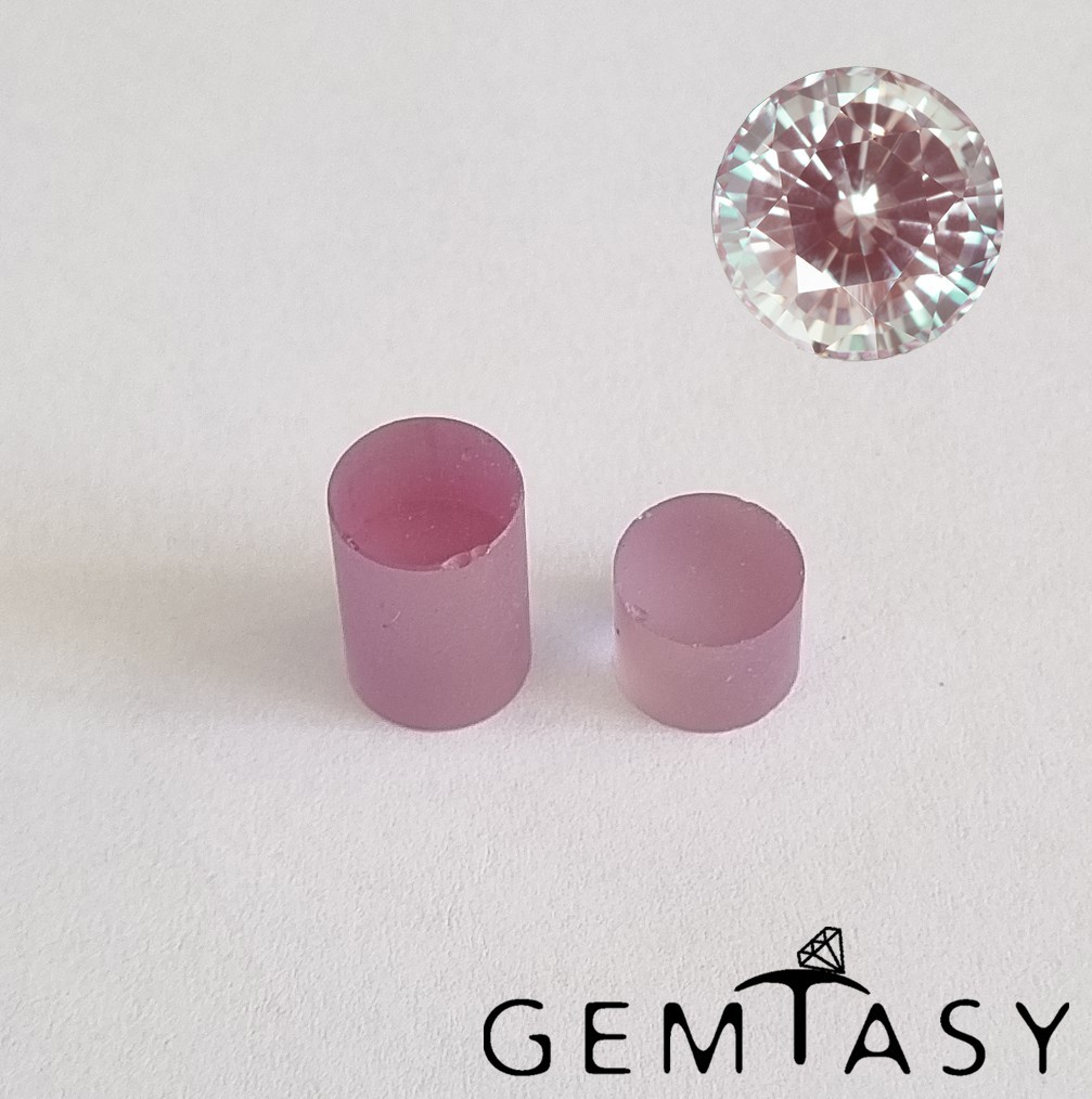Rough stone for faceting – Alexandrite Czochralski (Pulled) lab grown 8mm 5-6ct