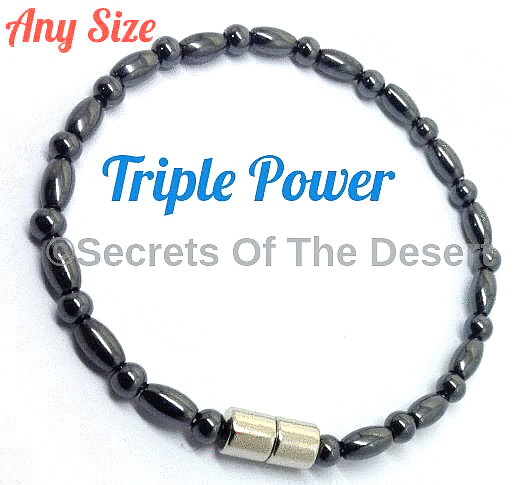 TRIPLE POWER Therapeutic Magnetic Hematite Bracelet Anklet Necklace Magnet Clasp