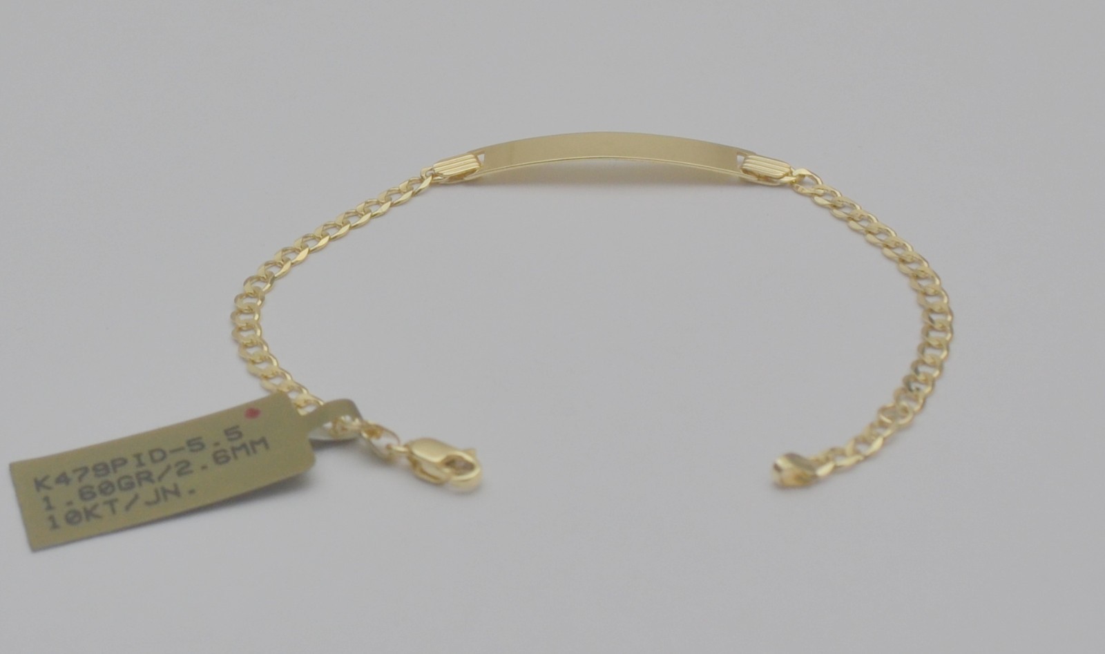 10K Solid Yellow Gold Cuban Curb Link Chain Baby ID Bracelet 5.5 In 1.9 Gr Q2