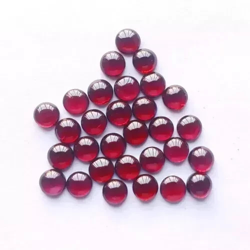 AAA+ Natural Garnet Cabochon Round Shape Loose Gemstone