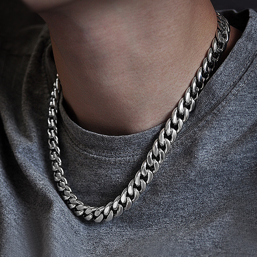 925 Sterling Silver 10mm Miami Cuban Link Chain Men’s Necklace w/ Box Lock Clasp