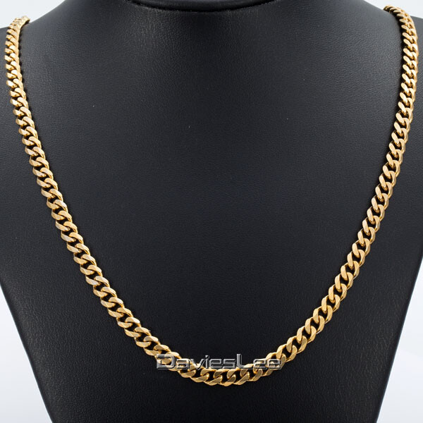 3/5/7/MM Stainless Steel Silver/Black/Gold Plated Cuban Curb Necklace Chain