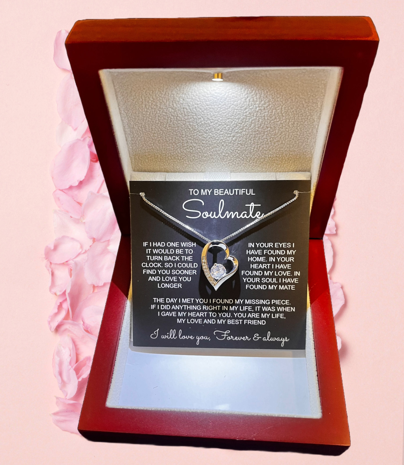 To My Soulmate Necklace Birthday/Anniversary/Christmas Gift for Wife/Girlfriend