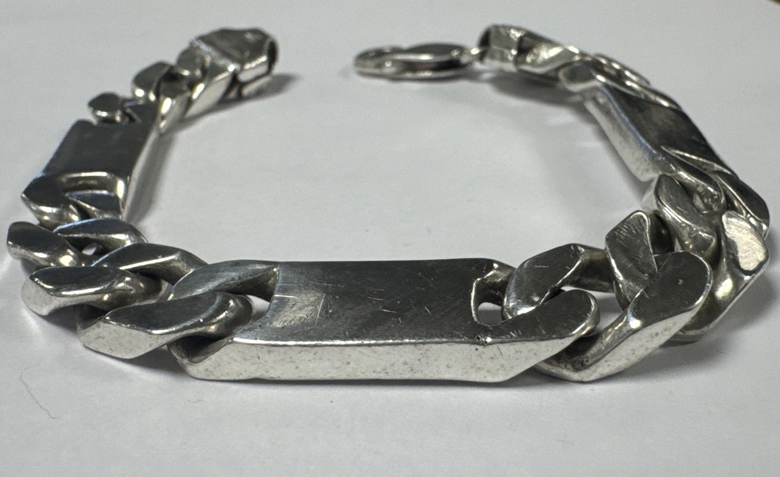 Sterling Silver 3-Bar ID Identity Bracelet Fully Hallmarked 925 9mm HEAVY 8″