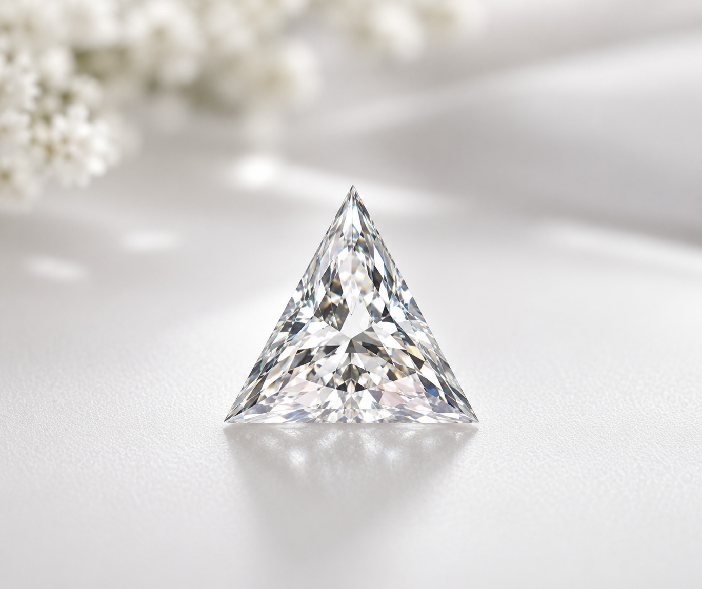 4.5×4.5mm Triangle D color Lab grown Diamond IF Clarity Certified Loose Gemstone