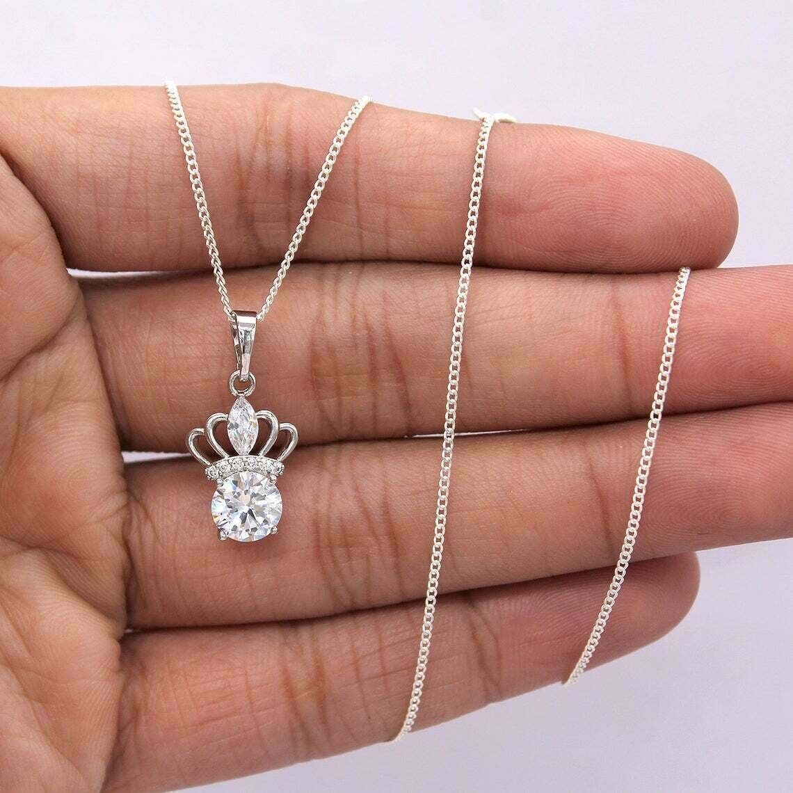 2.50 Ct Round Cut Diamond VVS1/D Pendant With Free Chain 14K White Gold Finish