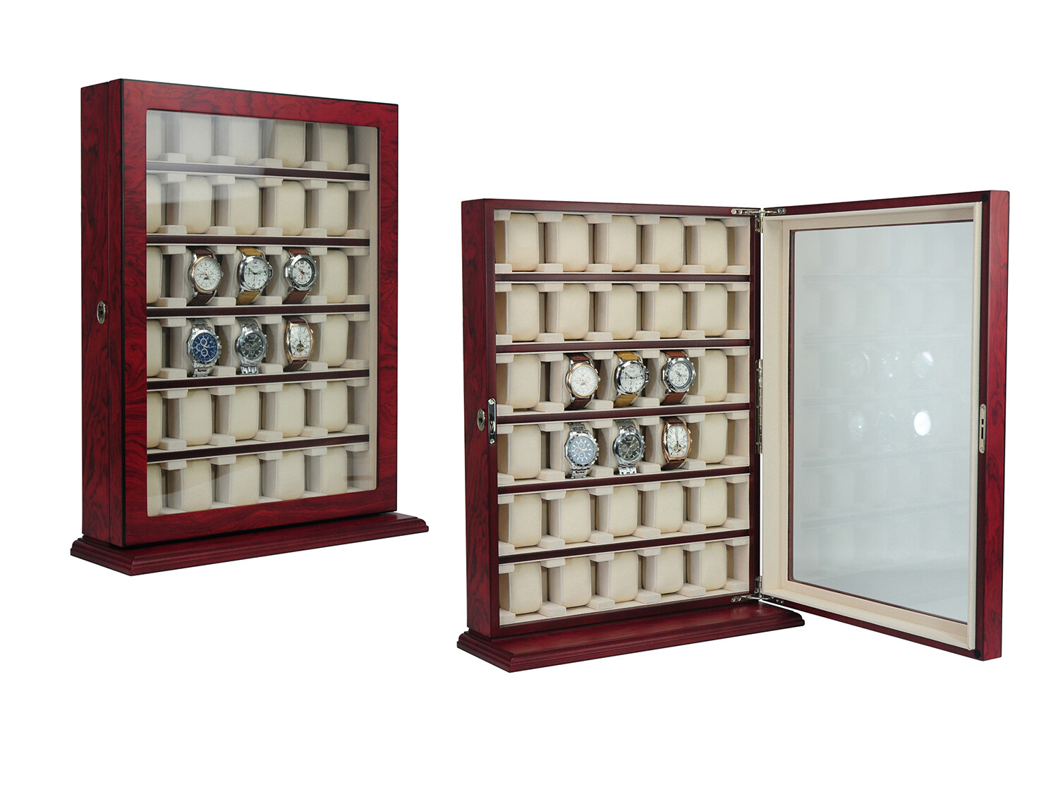 Defect 30 Watch Cabinet Luxury Case Storage Display Box Jewellery Watches 13