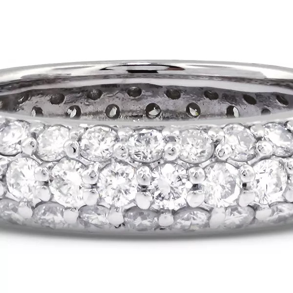 Eternity Wedding Ring Classic Solid 14K Gold 1.35 CT Round Natural Diamond F VS2