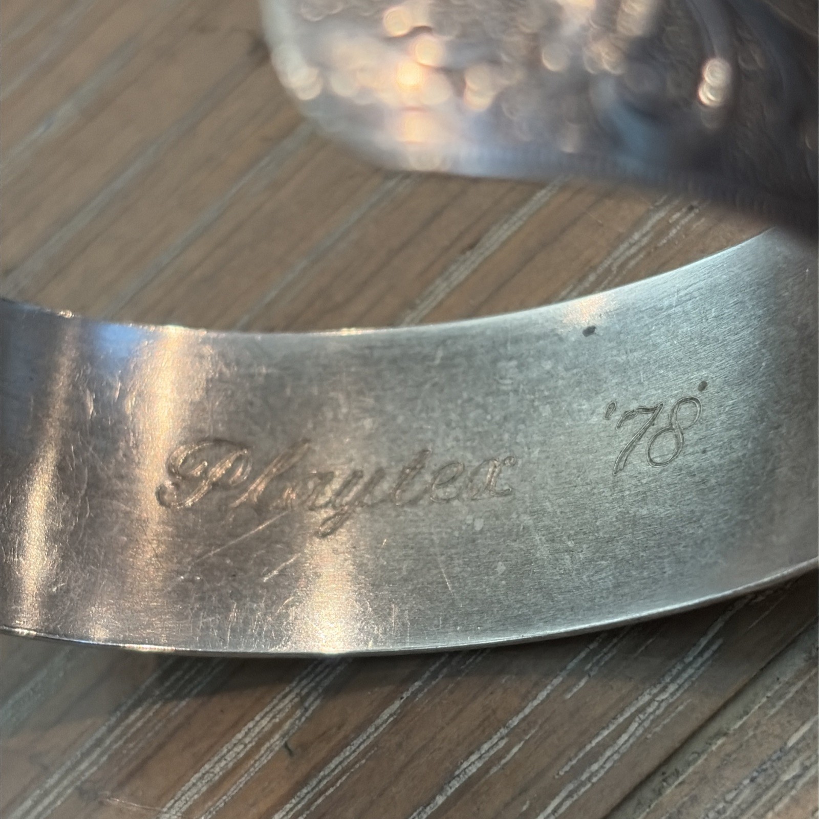 Dragon Etched Sterling Silver 1” Wide Cuff Bracelet Sz 5-1/2 -Engraved – 16g
