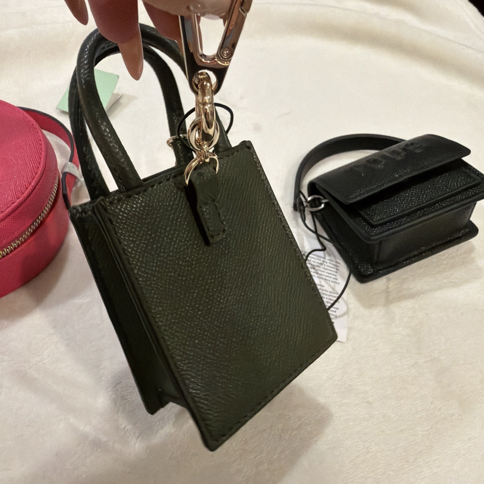 TOUS 2 Charm Bag Accessories Chain Handbags and 1 Tous Rounded Jewelry Case!