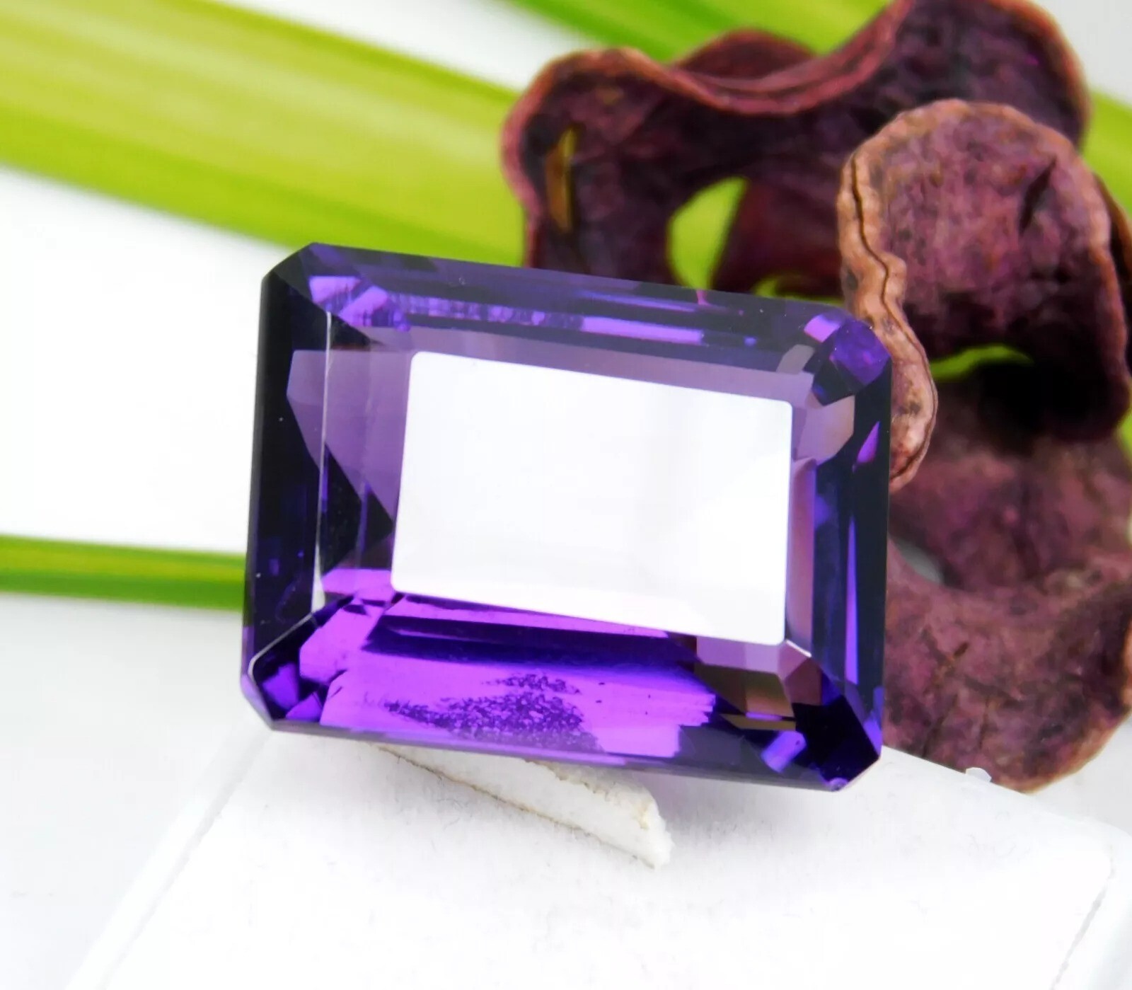 Amethyst Deep Purple Emerald Shape 21-23 Ct Loose Natural Certified Gemstone