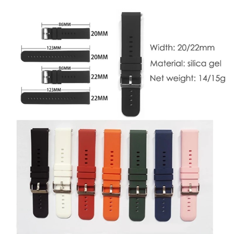 Silicone Watch Strap Band Universal Replacement 18mm 20mm 22mm Quick Fit