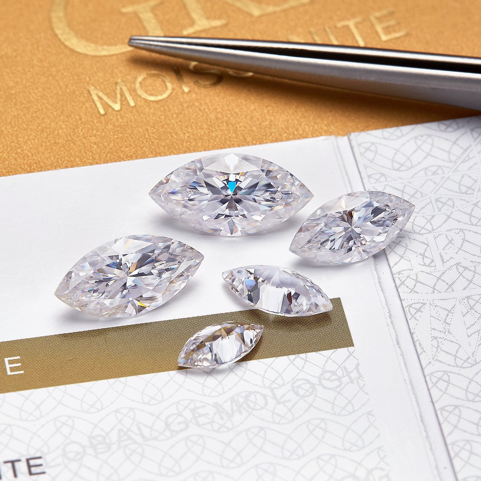US Lab-grown Moissanite Loose Stone 10ct D Color VVS1 GRA Certified Marquise Cut