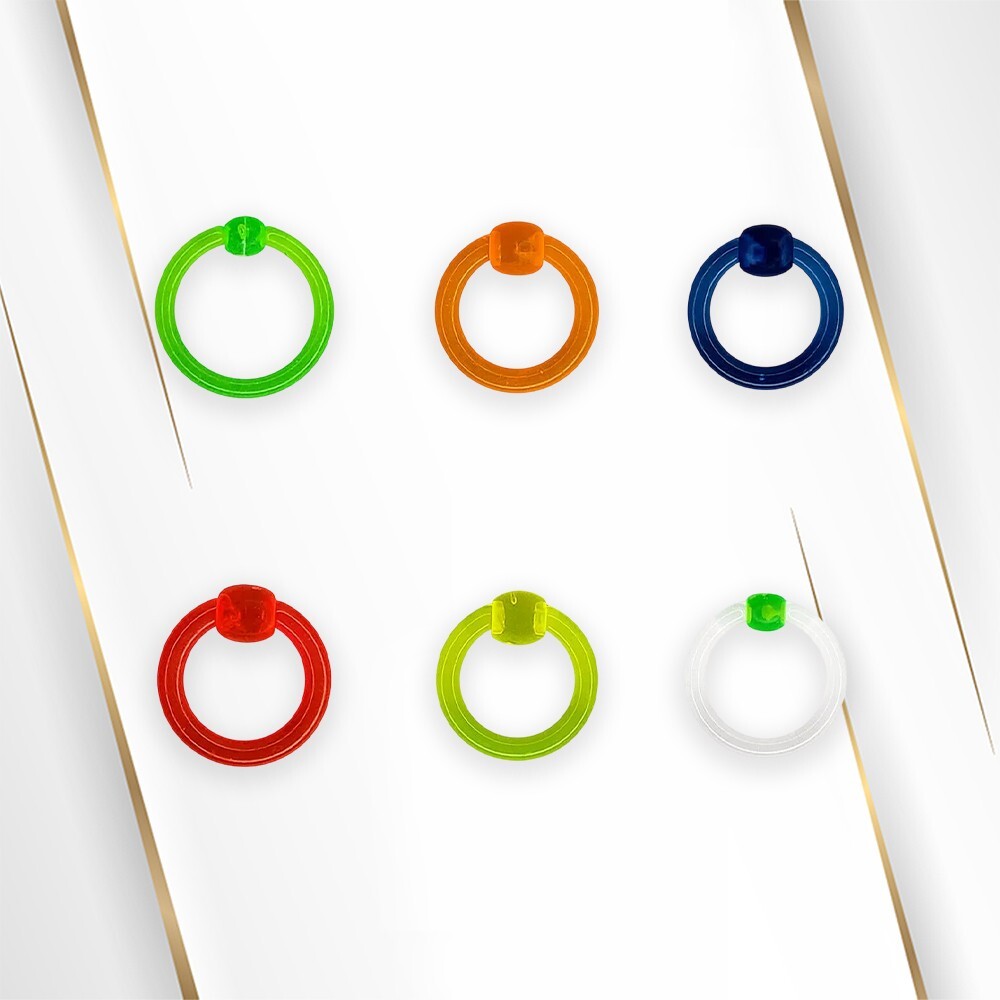 UV Neon Acrylic Circular Captive Bead Ring 10g – Sold as a Pair