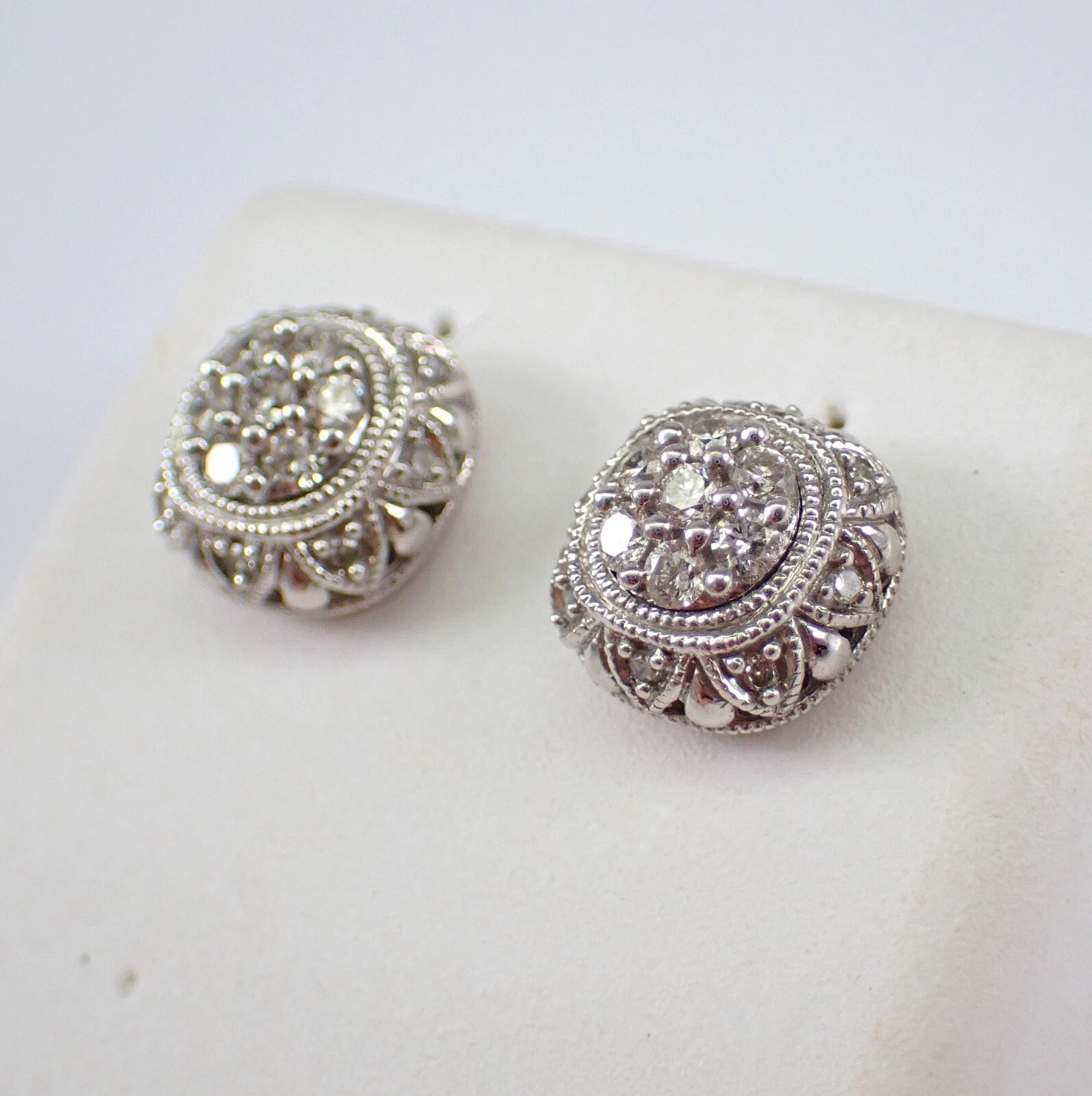 2Ct Round Simulated Diamond Unique Square Stud Earrings 14K White Gold Plated