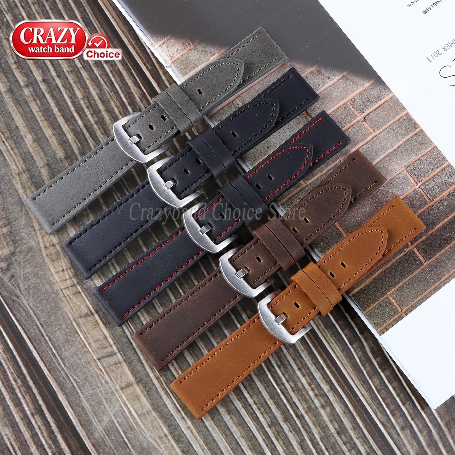 High Quality Leather Watch Band Straps mens stitched Wristband 18 20 22 24mm