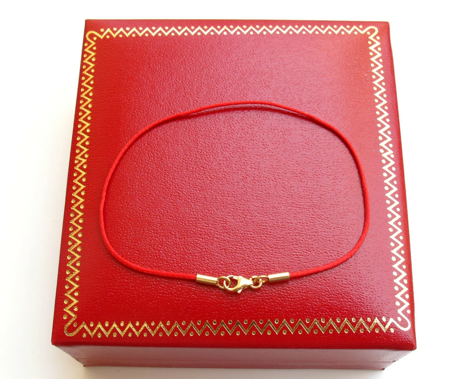 red string bracelet kabbalah 14 k solid gold original luck protection bangle new