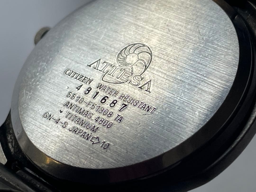 Citizen ATESSA TITANIUM Solar Quartz Watch Analog 34mm wrist 16cm/6.3in