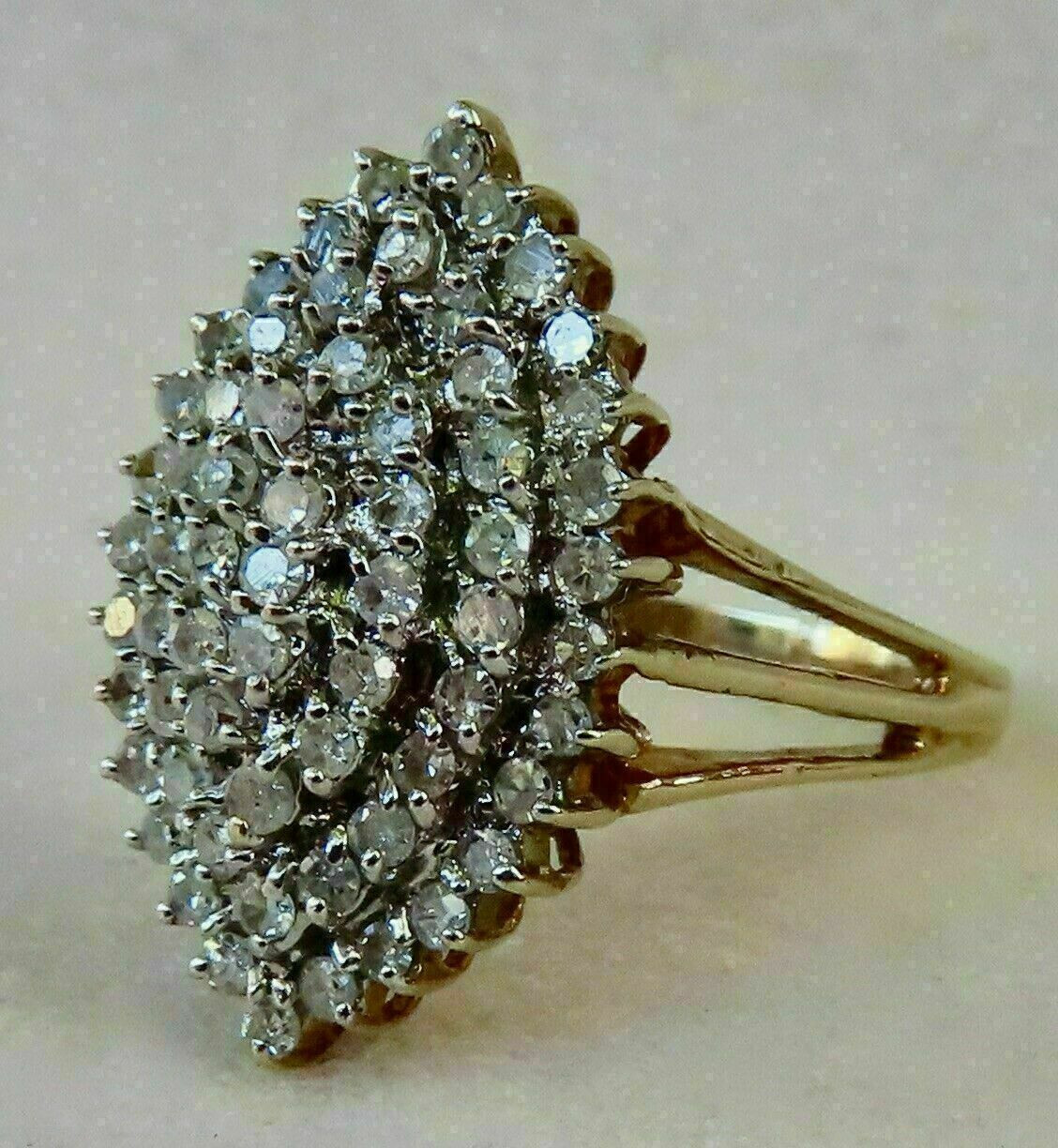 2.00Ct Lab Created Round Diamond Cluster Engagement Ring 18K Yellow Gold Finish