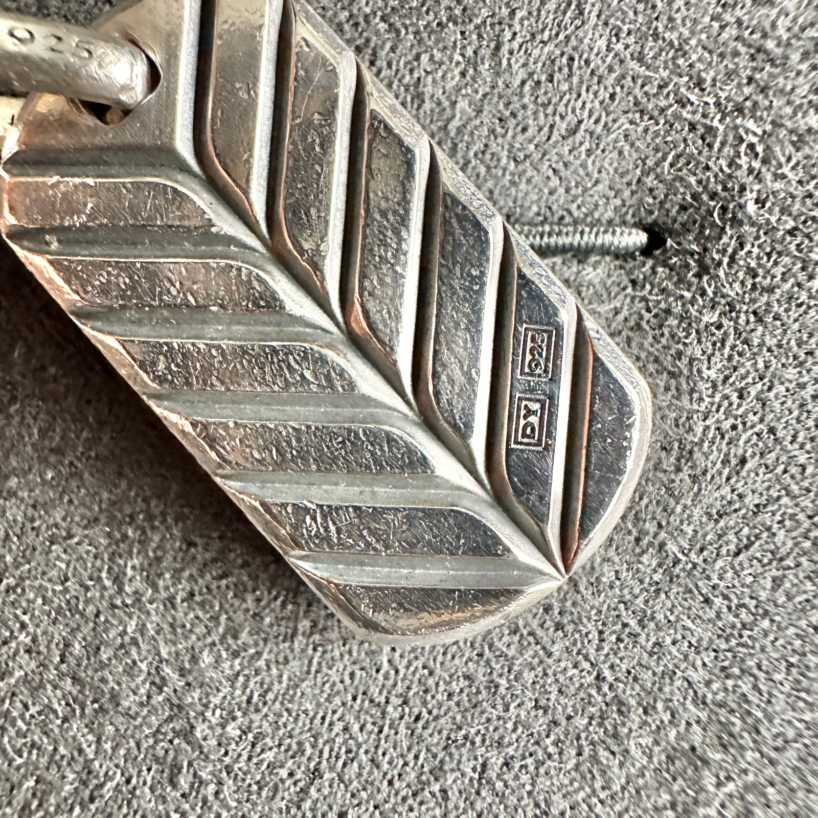 David Yurman Chevron Dog Tag Pendant w/ Tiger’s Eye – 27mm – FREE SHIPPING
