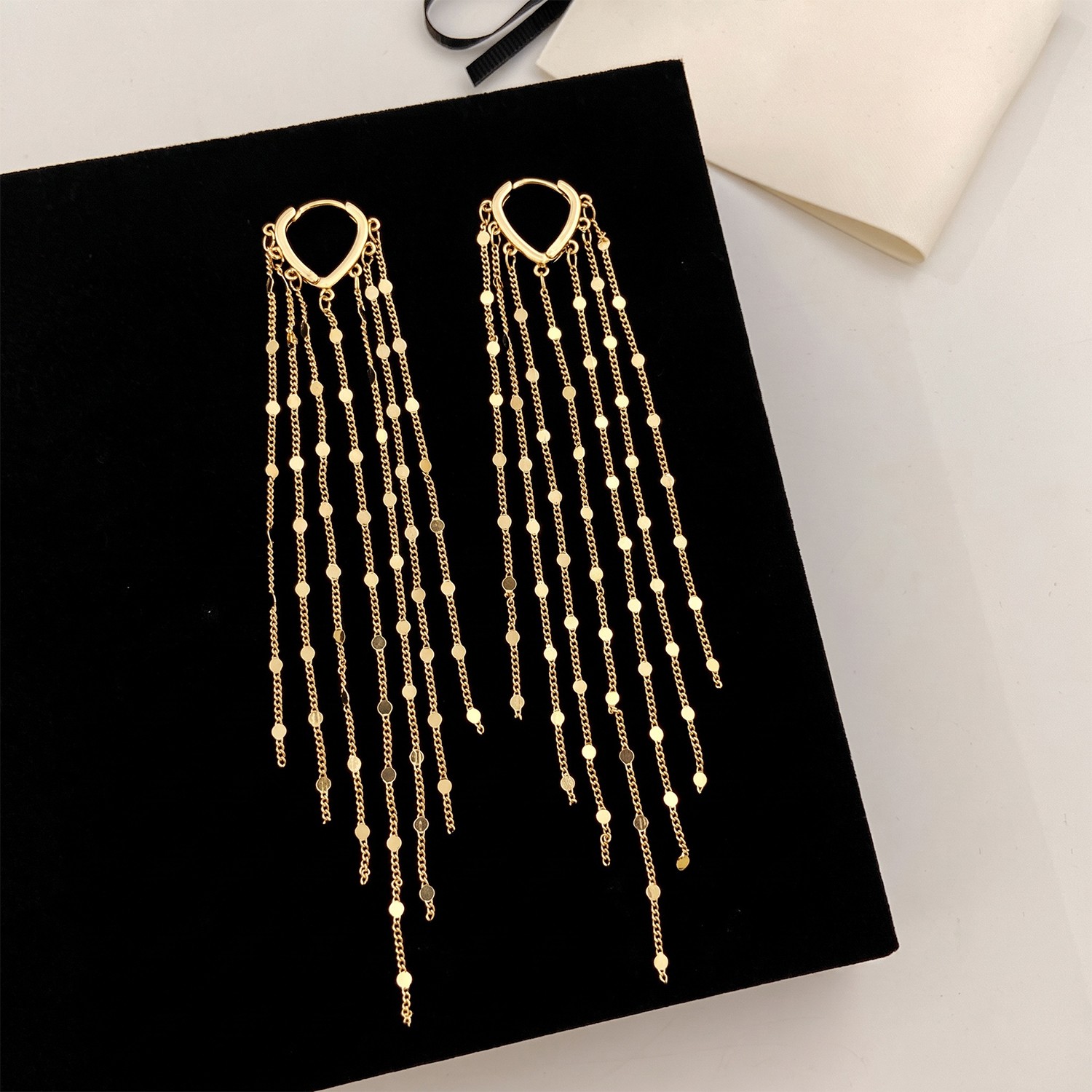 Silver/Gold Women’s Tassel Earrings, Chandelier Threading Long Dangle Earrings