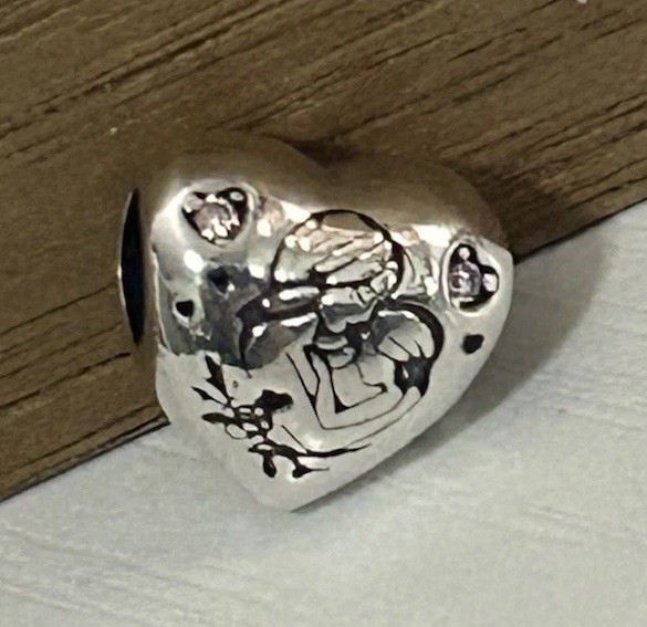 S925 Sterling Silver Heart Bead Charm Mom Mother Love Family Mothers’s Day Gift