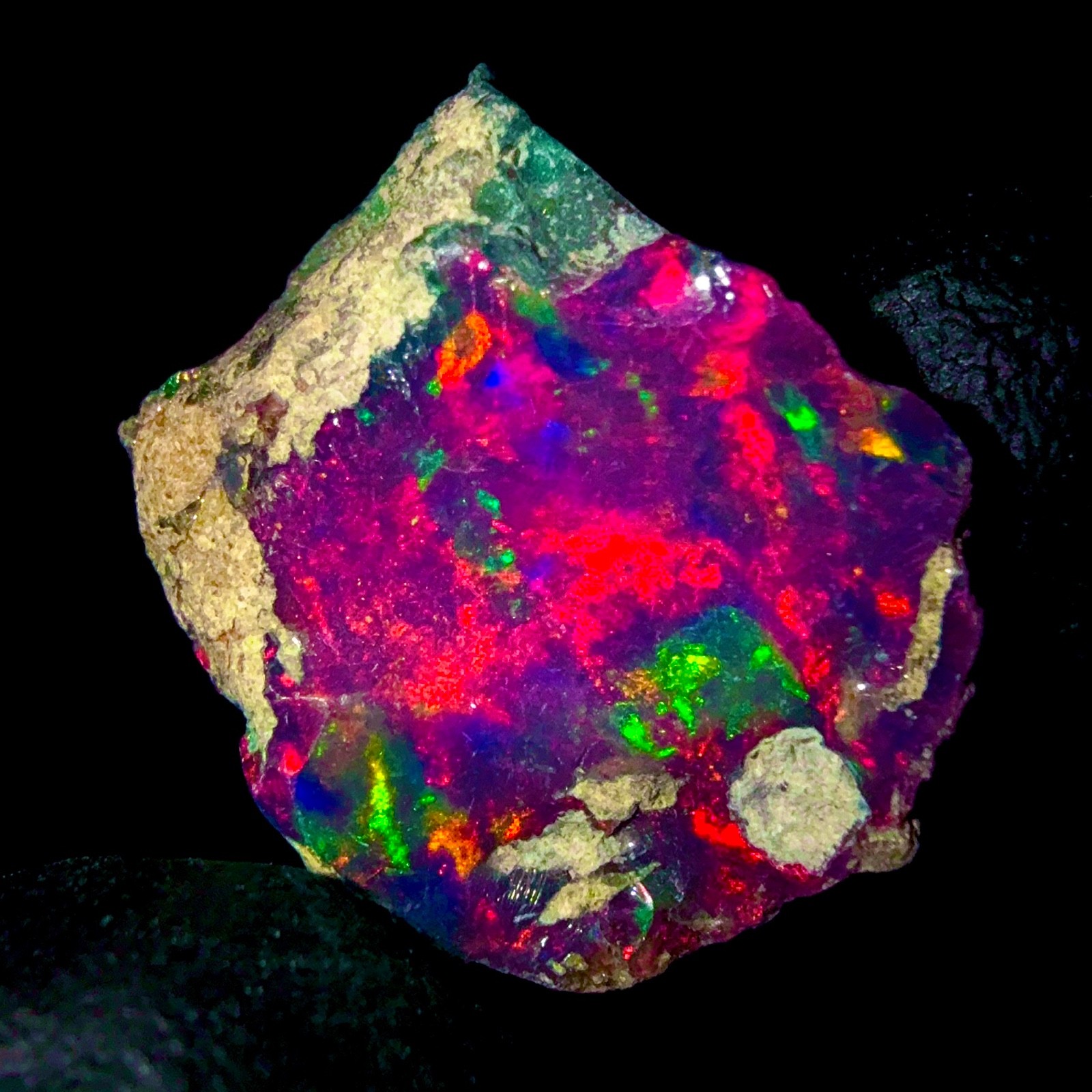 10 Ct Black dry Opal Rough, Cut Grade Fire Opal Rough, Ethiopian Multi Fire Opal