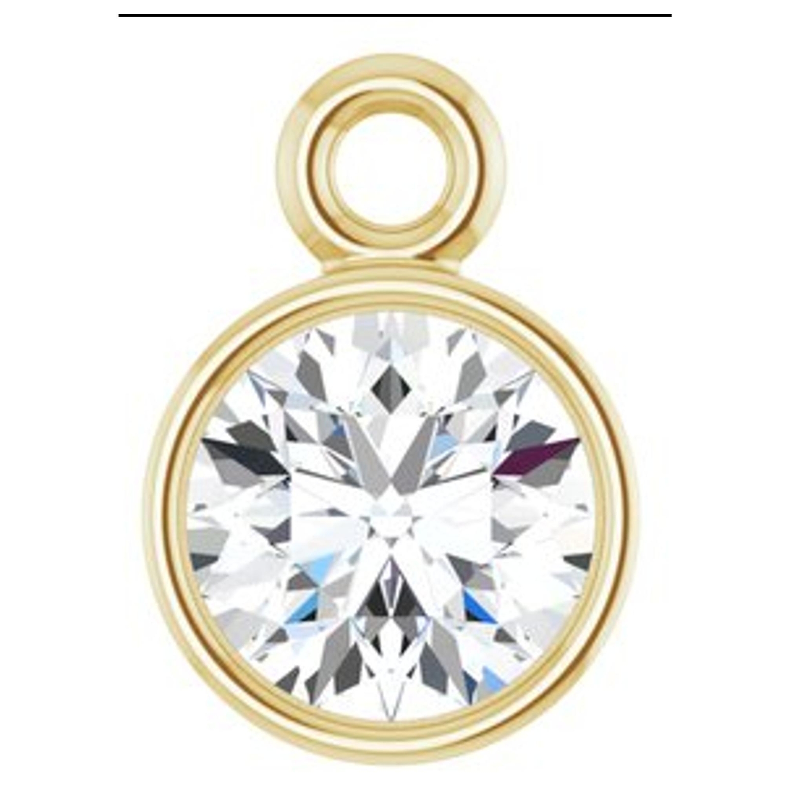 Gold –Platinum Unset Round Stone Bezel Set Dangle Setting Mount Link Drop Charm