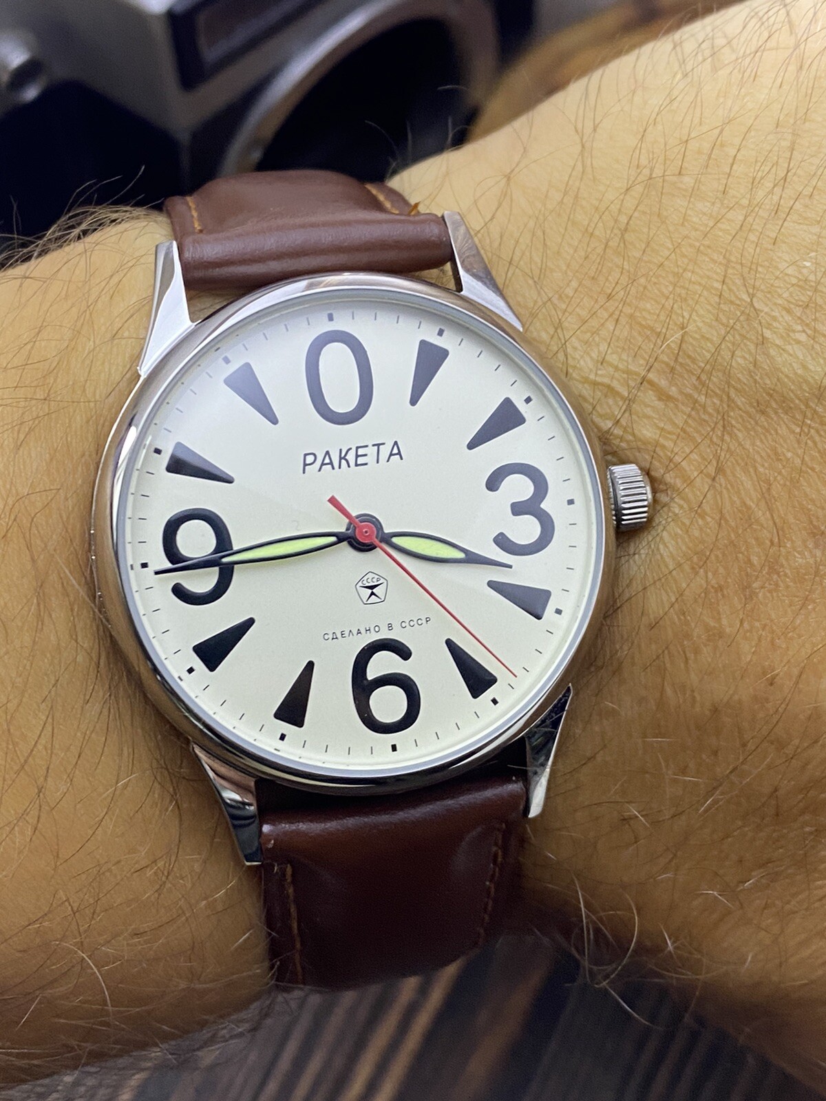 Vintage Raketa “Big Zero” Watch – Minimalist Soviet Style with Distinctive Dial