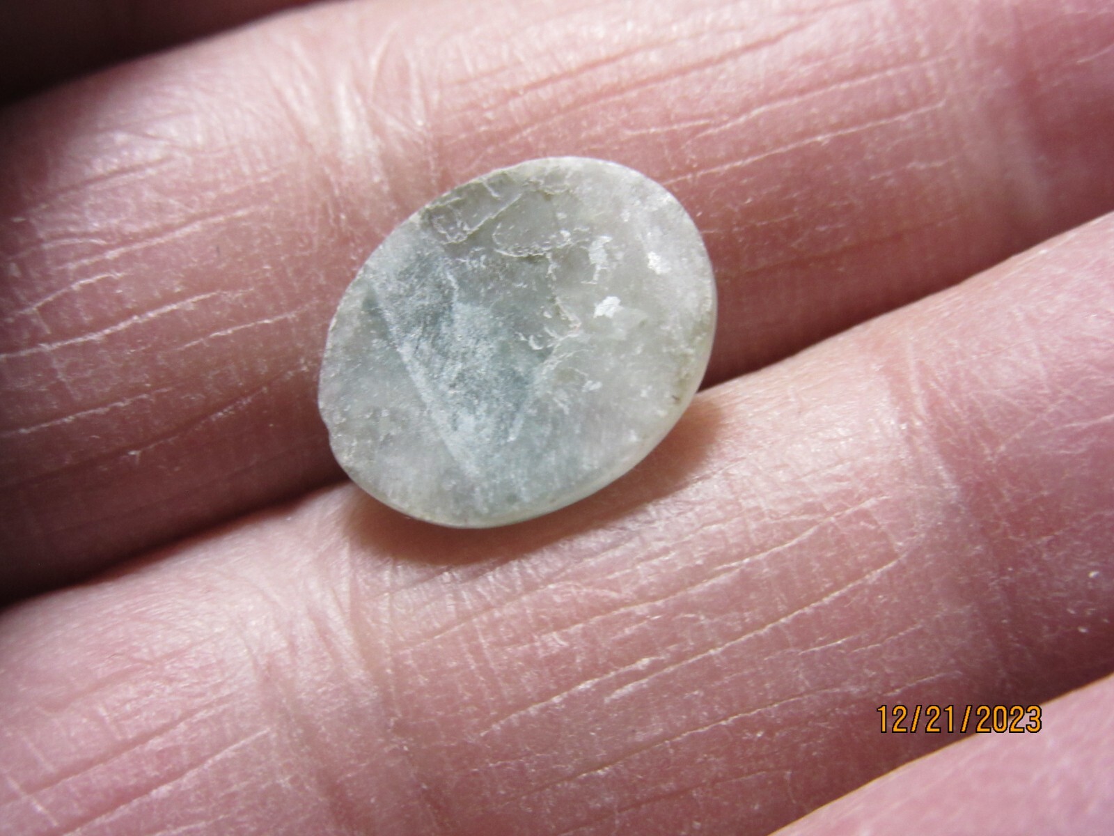 Green Mottled Translucent Oval Burmese Jade Cabochon 12 x 15 mm GTBJC-337