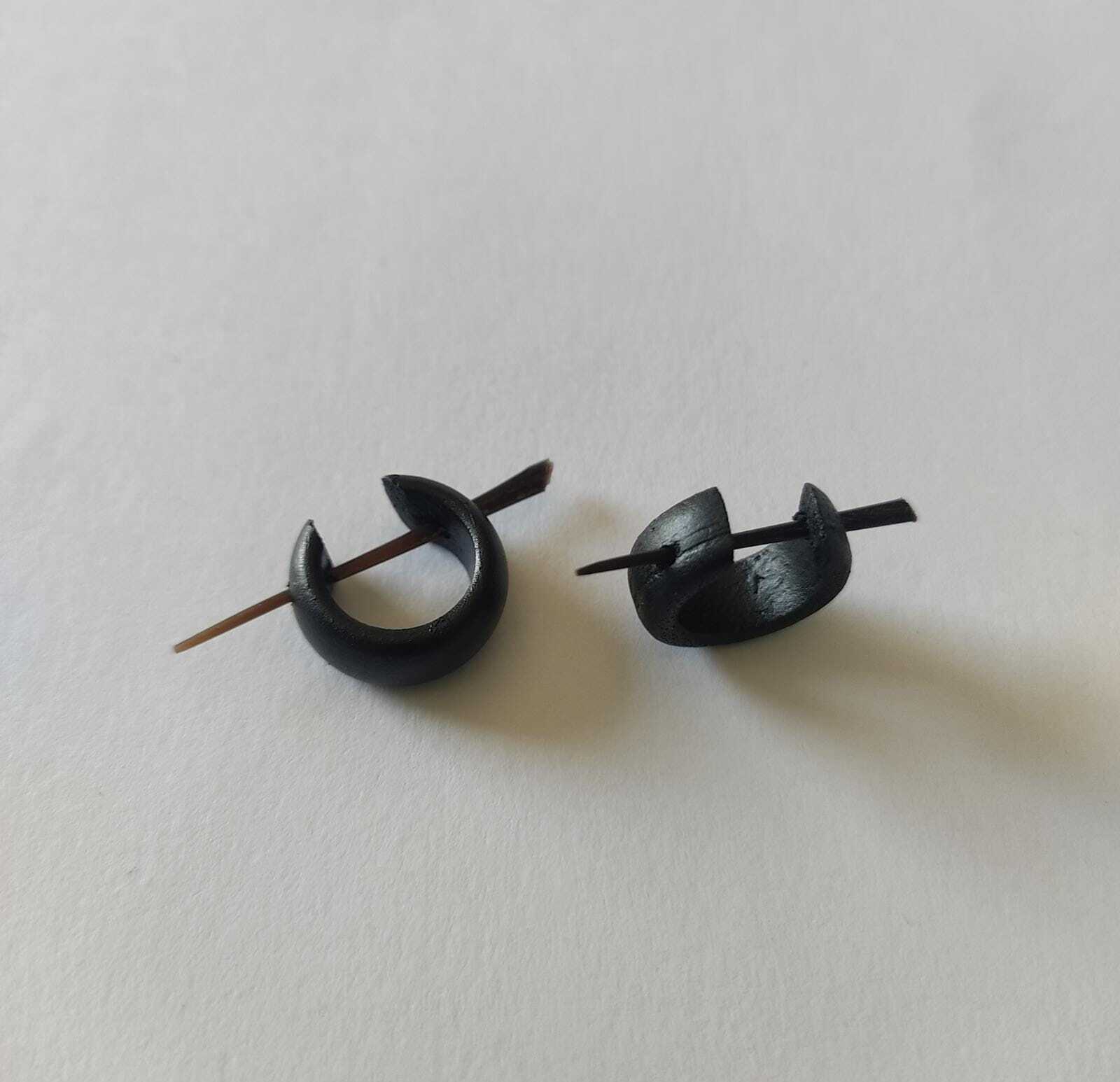 Brown/White/Black Coconut Wood Earring (2 PIECES)
