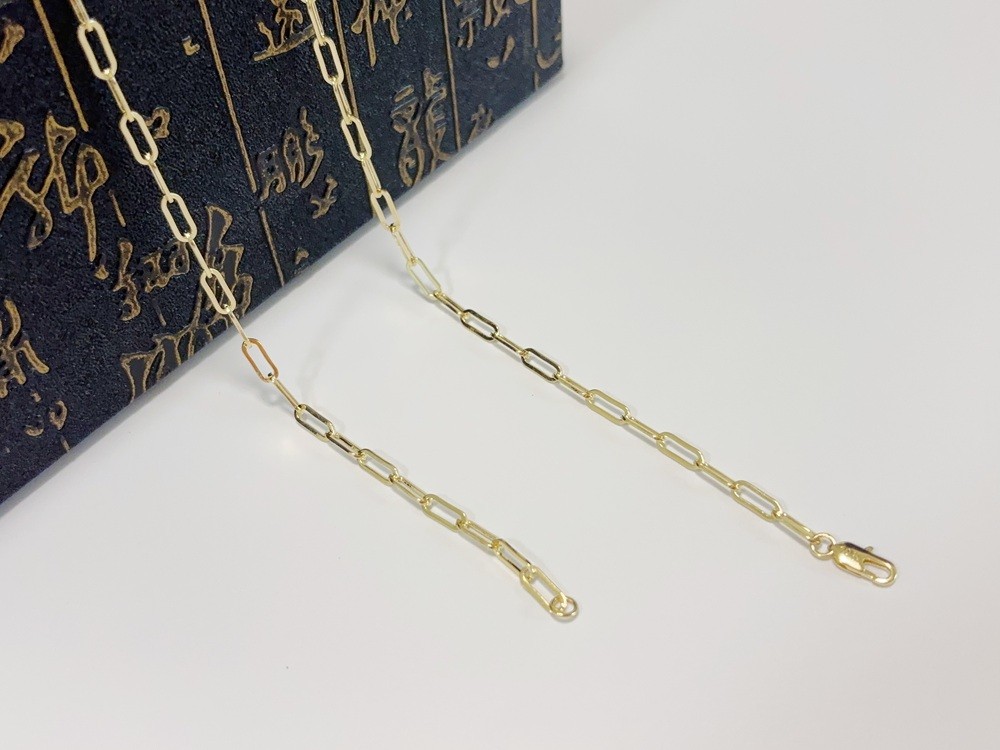 Real Genuine 10K Solid Yellow Gold Paperclip Chain Necklace 22inch 4mm