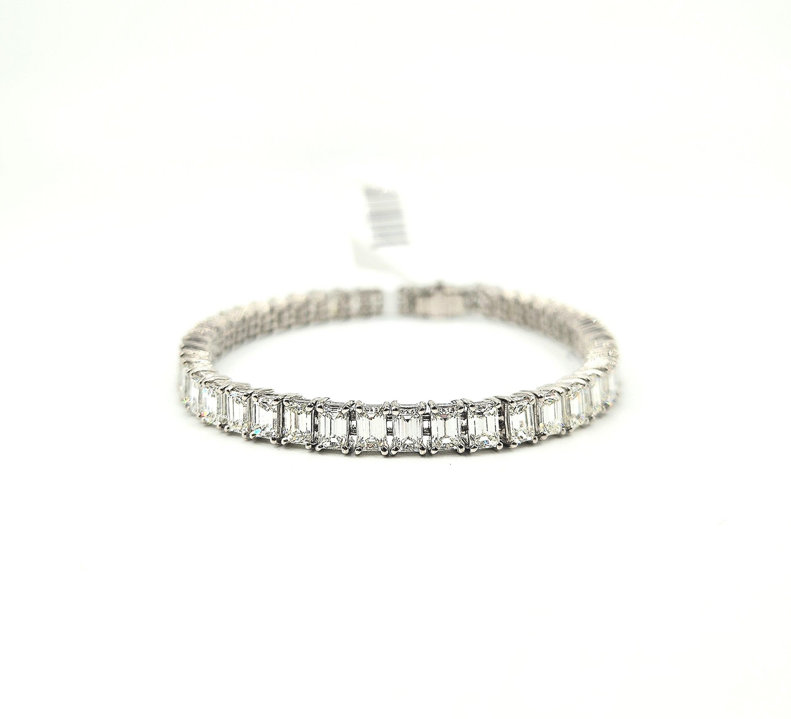 14.44 ct Emerald Cut Diamond Tennis Bracelet