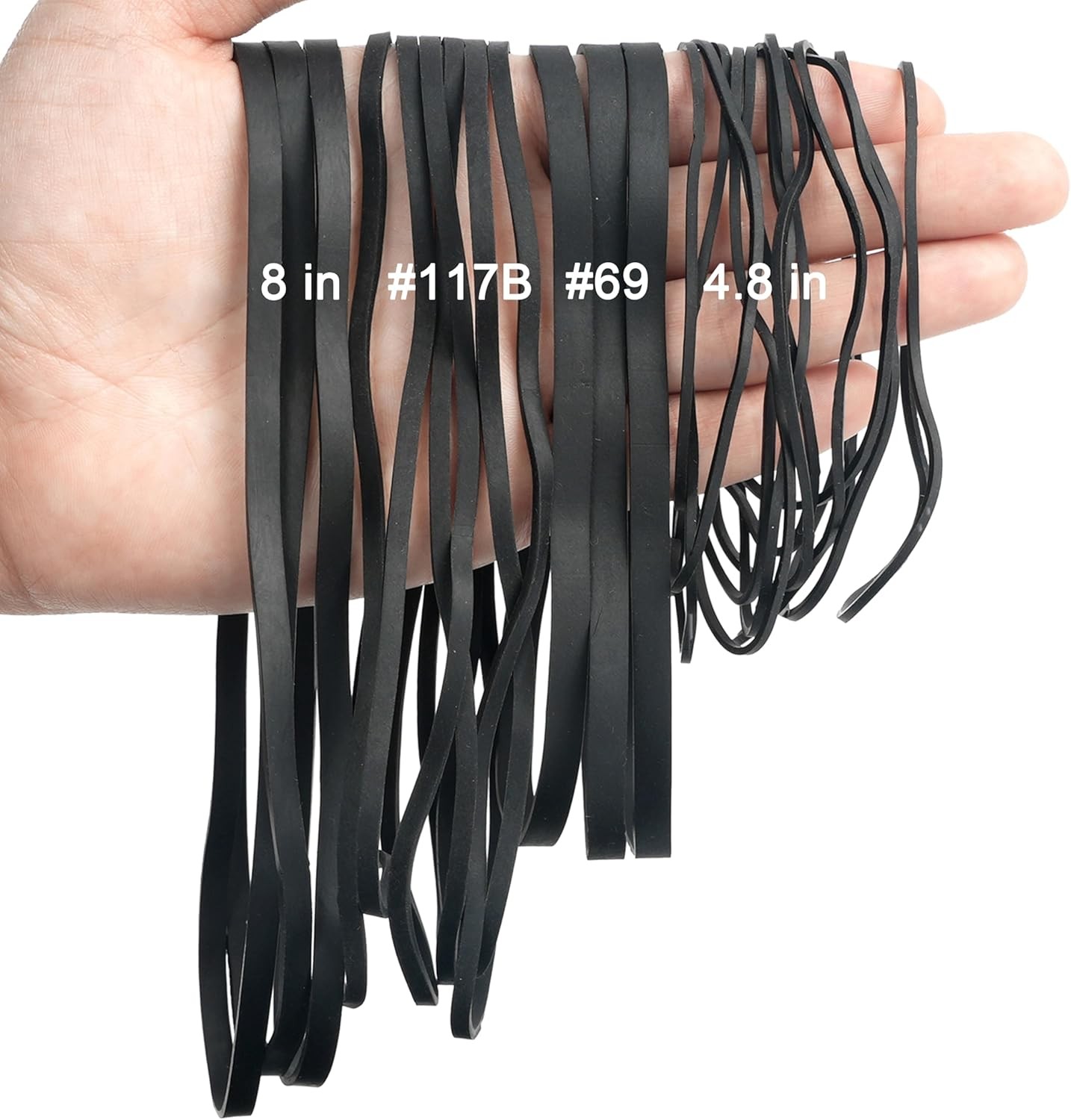 -Rubber Bands Assorted Sizes 0.5Lbs Large Rubber Bands Heavy Duty Elastic Bands