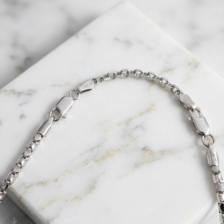 3mm Heavy Duty Cable Chain Necklace Bracelet Extender Real Solid 14K White Gold