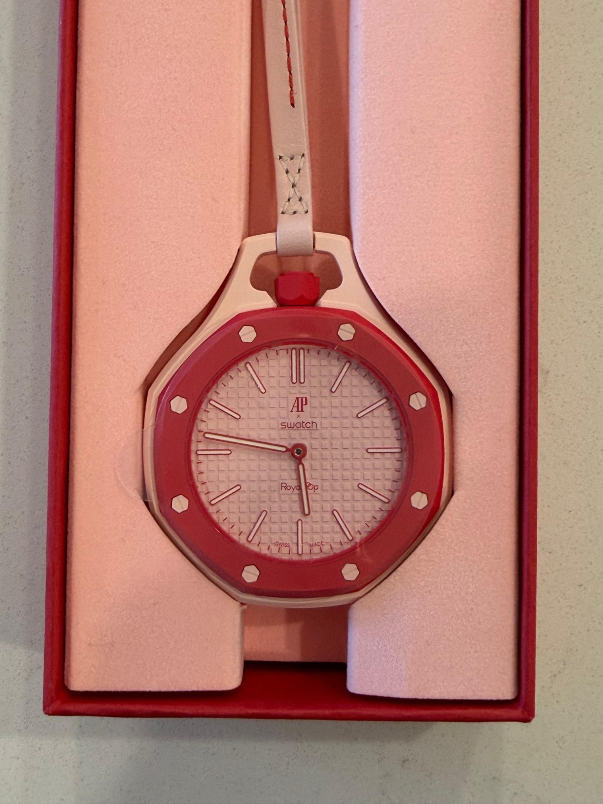 Audemars Piguet x Swatch Royal Pop Otto Rosso Pink Bioceramic Quartz Pocketwatch