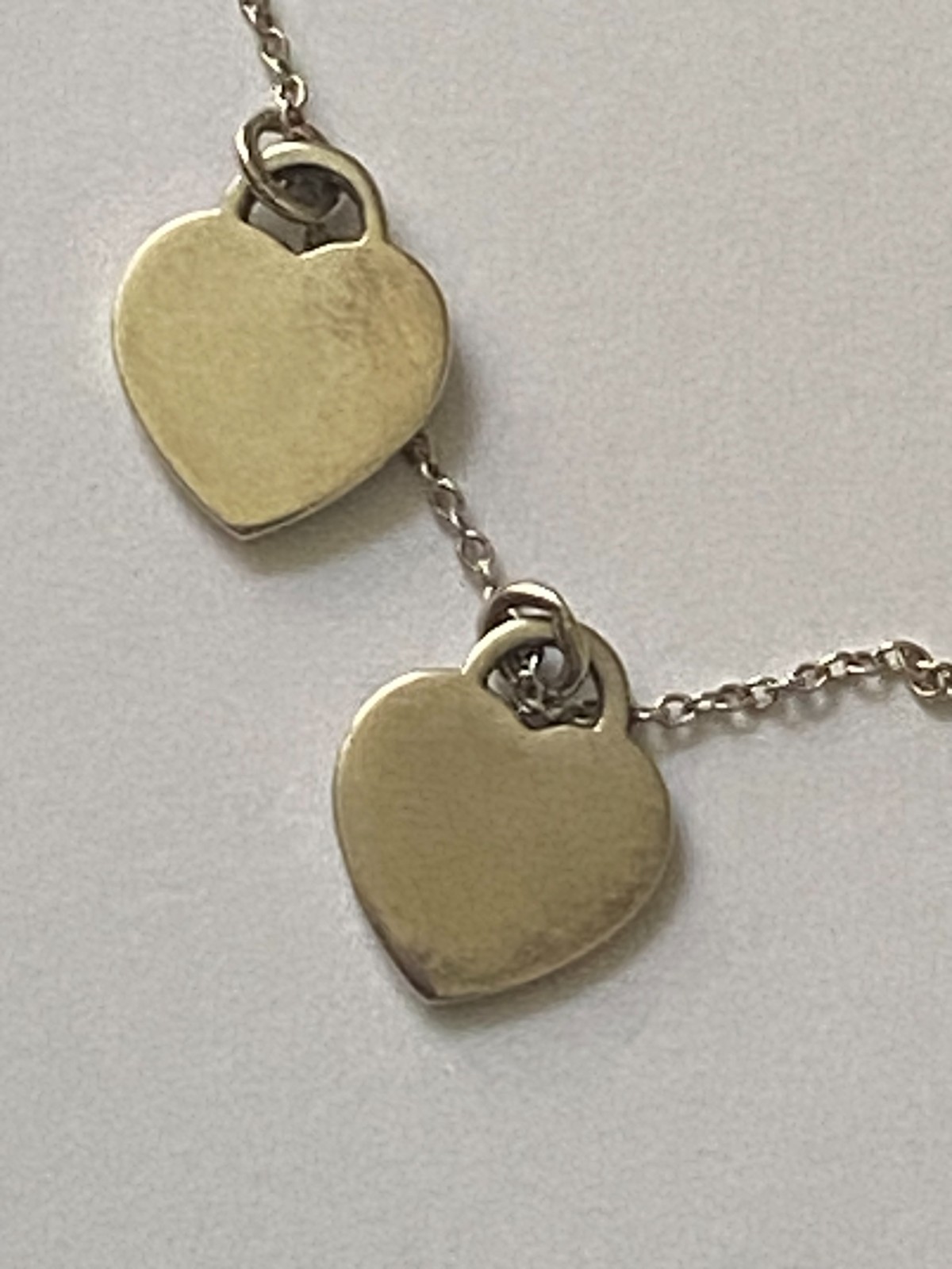 Authentic Tiffany & Co Double Hearts Necklace, Silver, 44cm, vintage