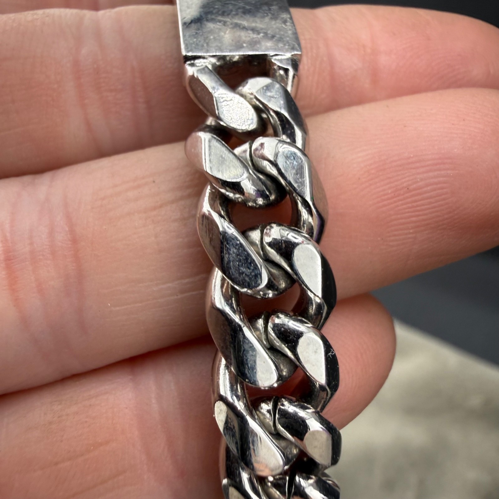Vintage ID Bracelet Silver Tone Adjustable Not Engraved 8.5”
